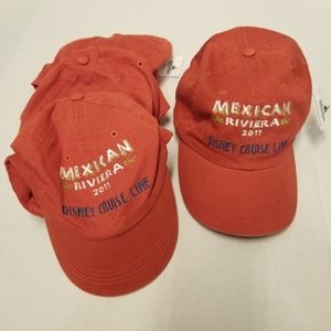 Lot 4 Disney Cruise Line Mexican Riviera 2011 Baseball Cap Hat New Unworn Orange